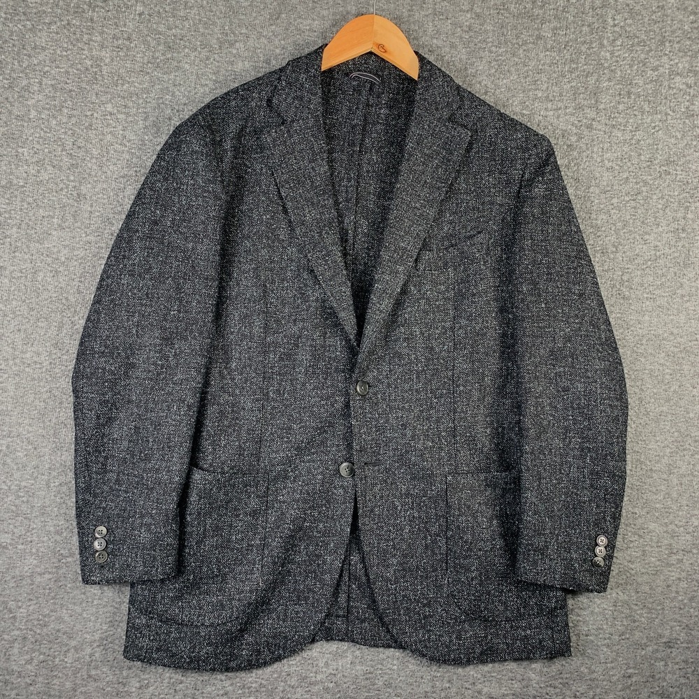 LBM 1911 Blazer Jacket Men 42R Sport Coat Gray Tweed Wool Italy Unstructered